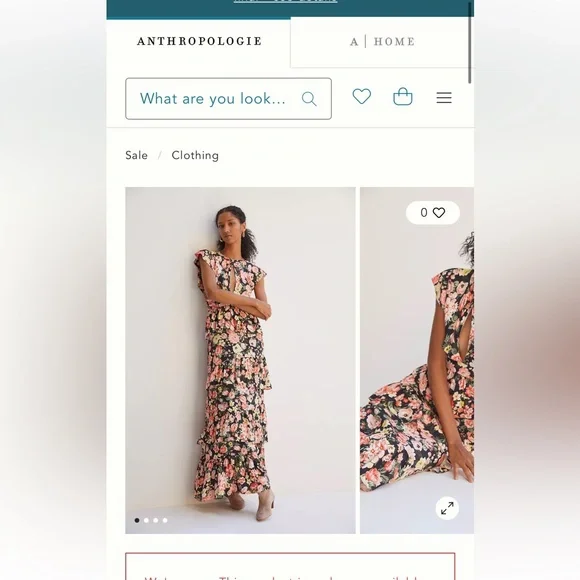 Anthropologie Floral Ruffle Maxi Dress - Picture 4 of 7